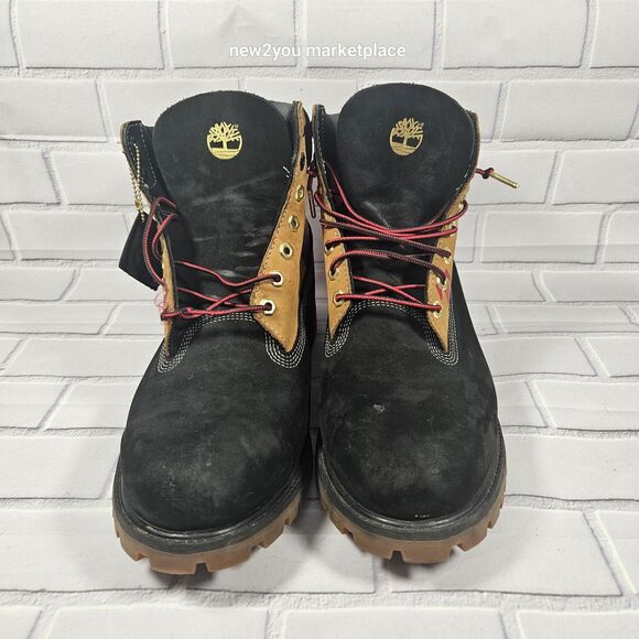 Timberland Men's 6" Premium waterproof Boots Red/Beige/Black Size 13M - Picture 3 of 16